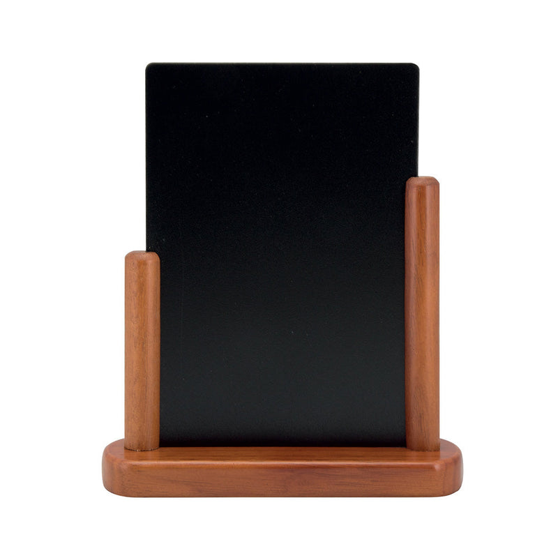 A5 Table-Top Menu Chalkboard with Dark Brown Lacquered Beechwood Stand