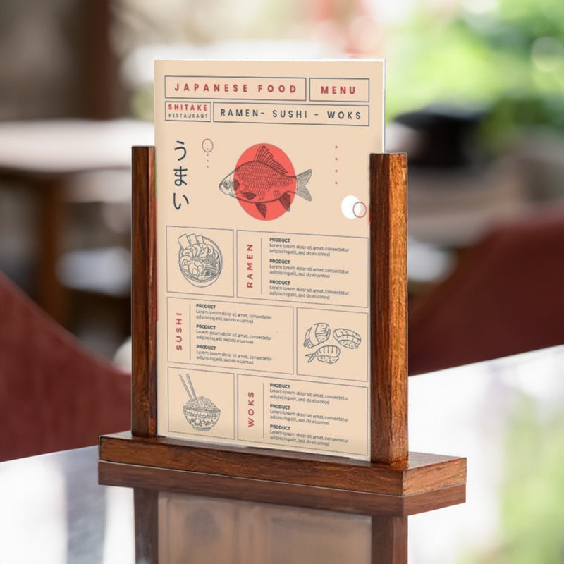 Beech Wood A5 Menu Holder
