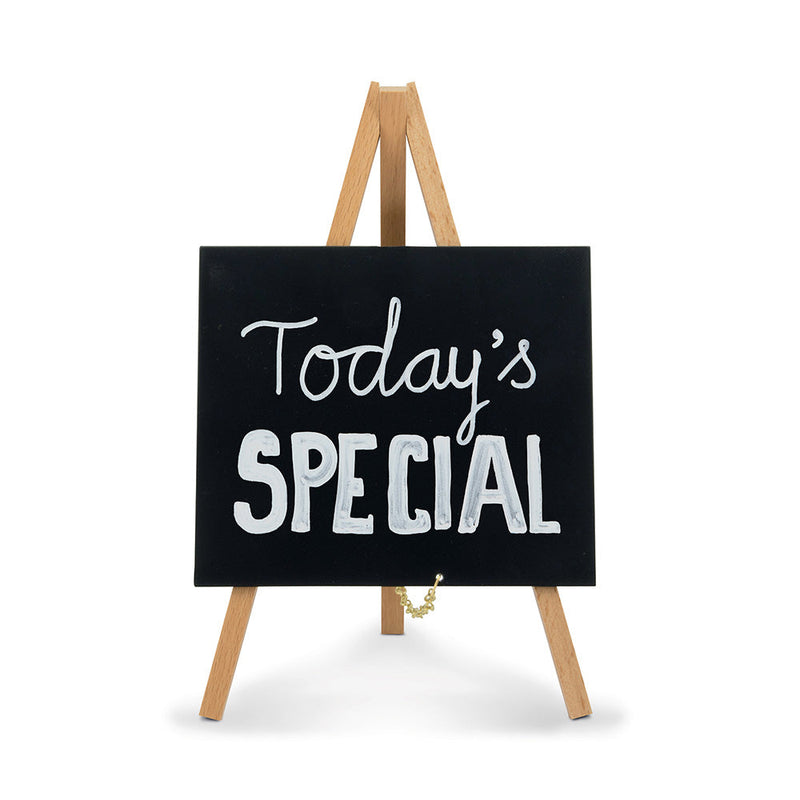 Set of 3 Mini Table Top Chalkboards on Light Wood Easels