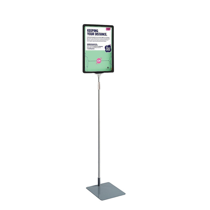 Black A3 Floor Standing Double Sided Poster Display Stand with Adjustable Height 800-1450mm