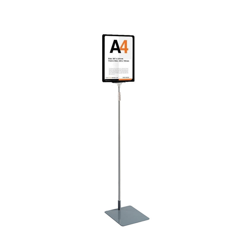 Black A4 Floor Standing Double Sided Poster Display Stand with Adjustable Height 800-1450mm
