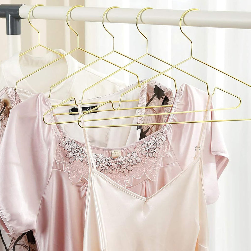Pack of 20 Gold Space-Saving Metal Hangers