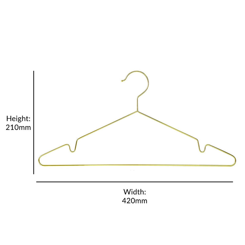 Pack of 20 Gold Space-Saving Metal Hangers