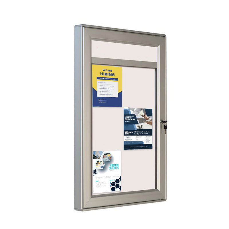 6 x A4 Wall Mounted Aluminium Cork Noticeboard with Header