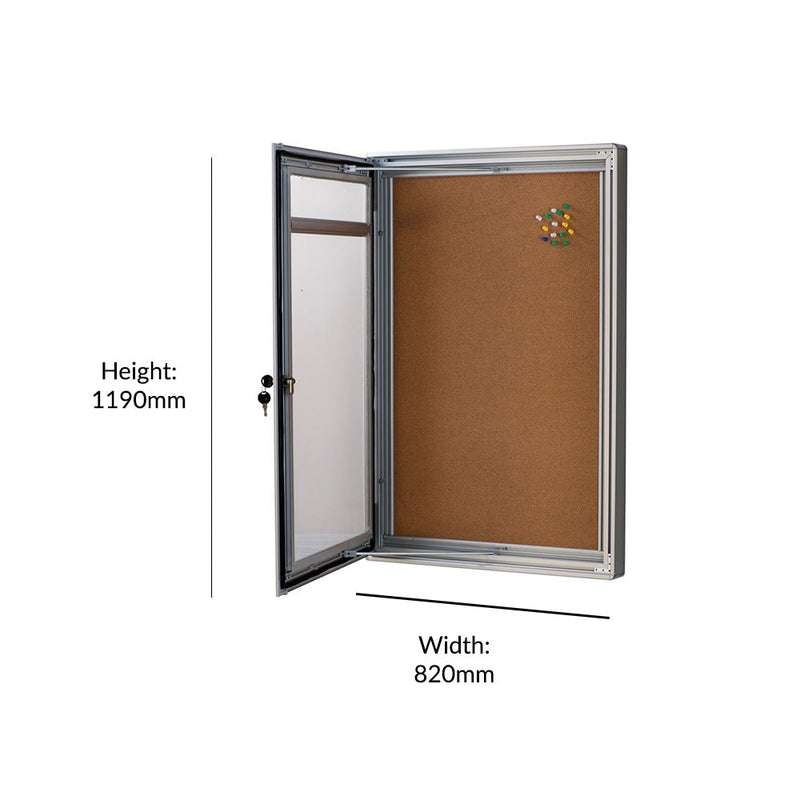 6 x A4 Wall Mounted Aluminium Cork Noticeboard with Header