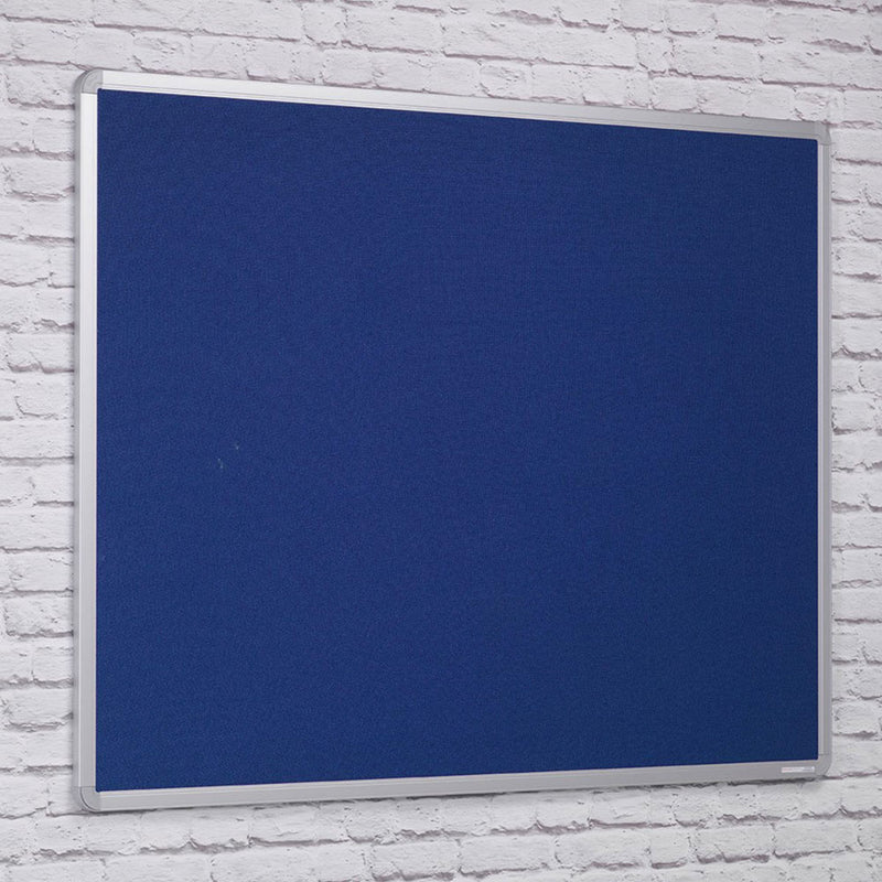 Fire Resistant Blue Felt Aluminium Framed Noticeboard - 900 x 600mm