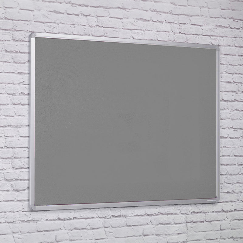 Fire Resistant Grey Felt Aluminium Framed Noticeboard - 1500 x 1200mm