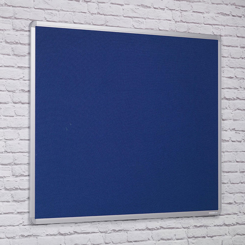Fire Resistant Blue Felt Aluminium Framed Noticeboard - 1800 x 1200mm