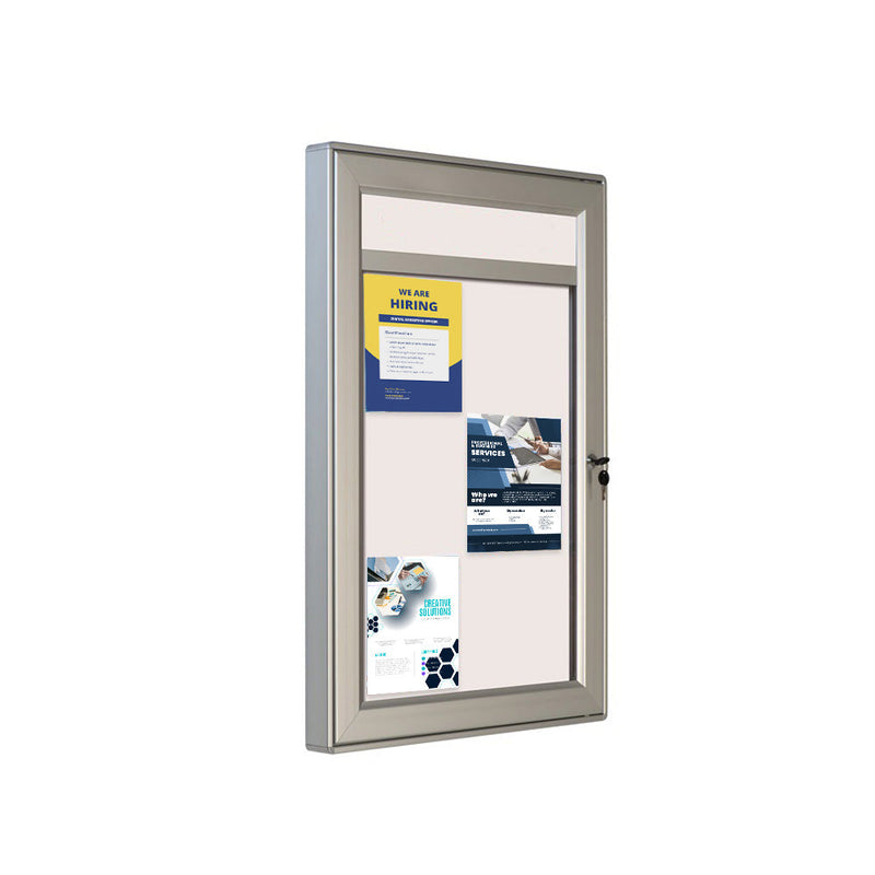 4 x A4 Wall Mounted Aluminium Noticeboard with Header