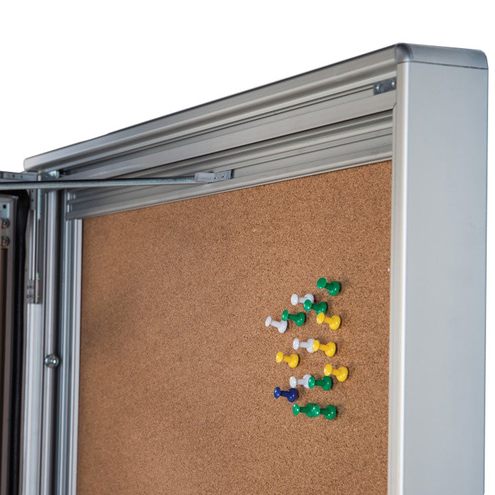 6 x A4 Wall Mounted Aluminium Cork Noticeboard with Header