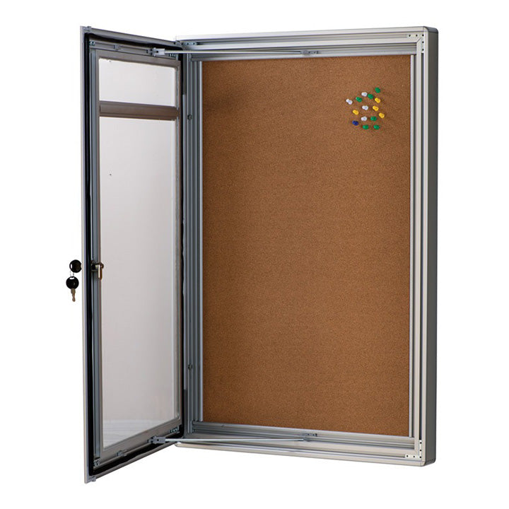 6 x A4 Wall Mounted Aluminium Cork Noticeboard with Header