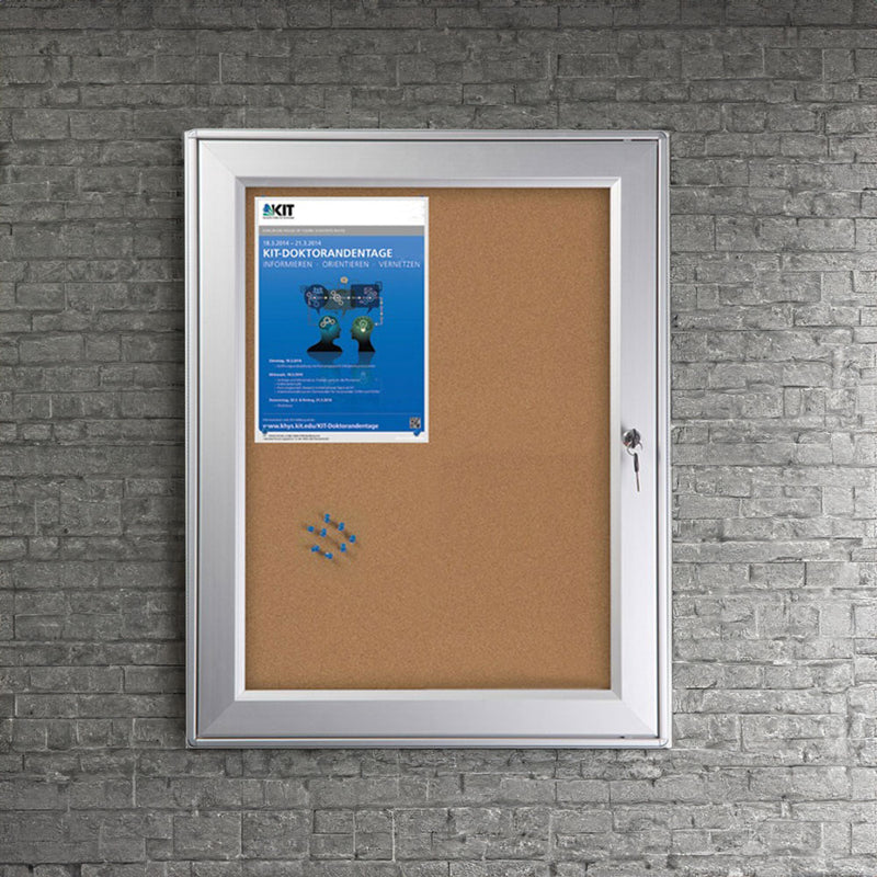 Outdoor Weatherproof Aluminium Framed 4 x A4 Cork Noticeboard - 760 x 590mm