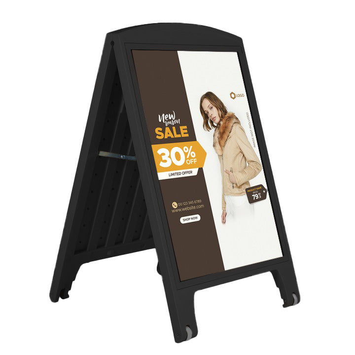 A1 Outdoor Durable Plastic A-Board Poster Display Pavement Sign - Black