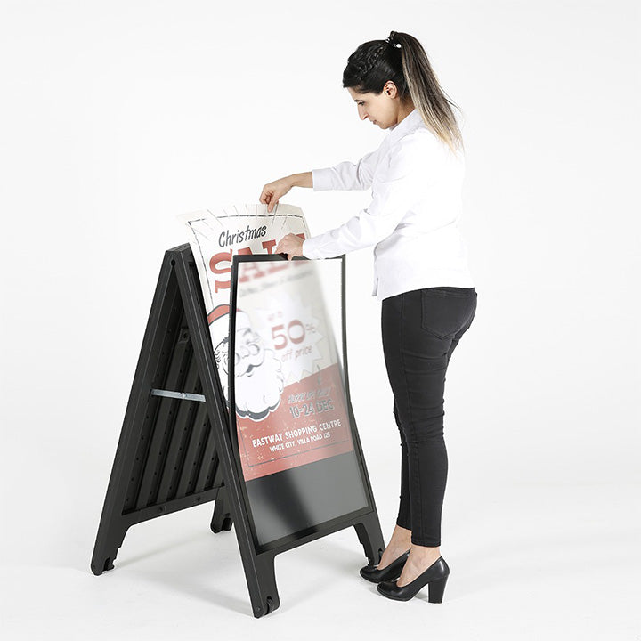 A1 Outdoor Durable Plastic A-Board Poster Display Pavement Sign - Black