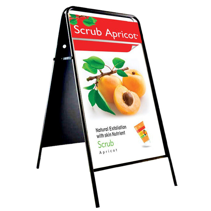A1 Iron A-Board Sign with Display Header - Black