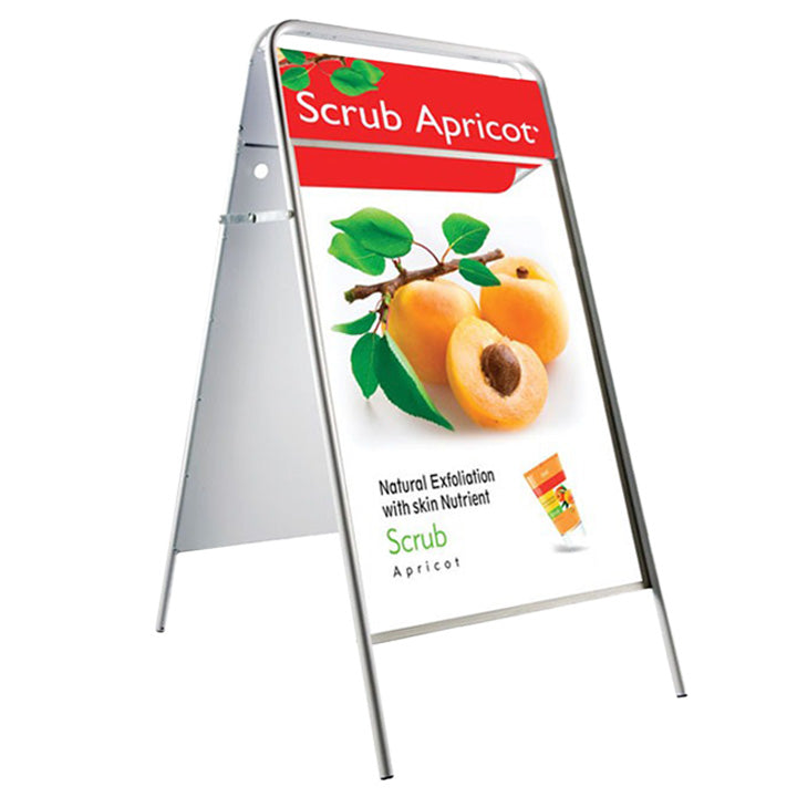 A1 Iron A-Board Sign with Display Header - White