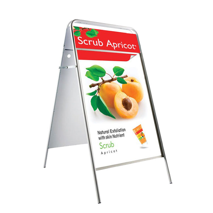 A2 Iron A-Board Sign with Display Header - White