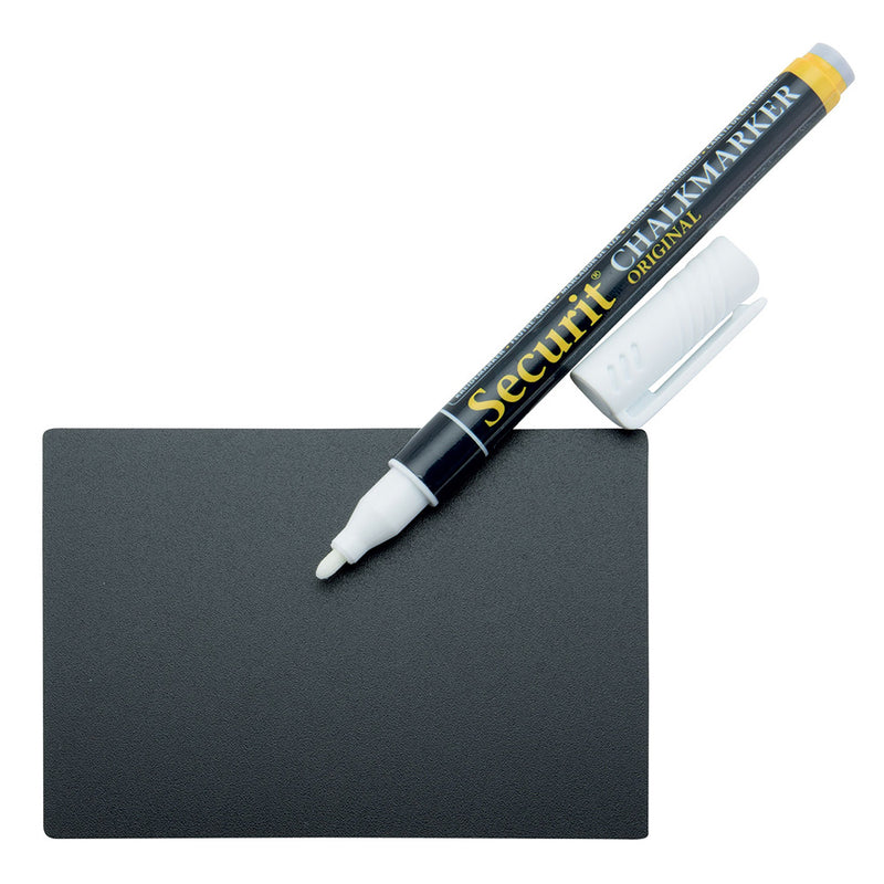 Set of 20 A7 Chalkboard Tags with Display Holders, Spikes and Chalk Pen
