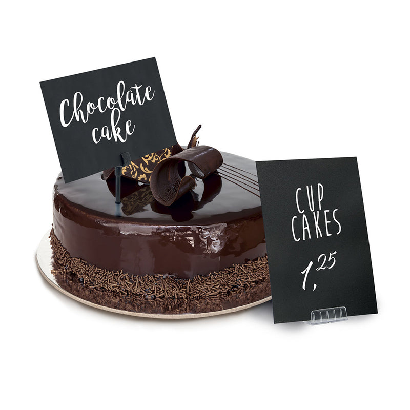 Set of 20 A6 Chalkboard Tags with Display Stands, Spikes and Chalk Pen