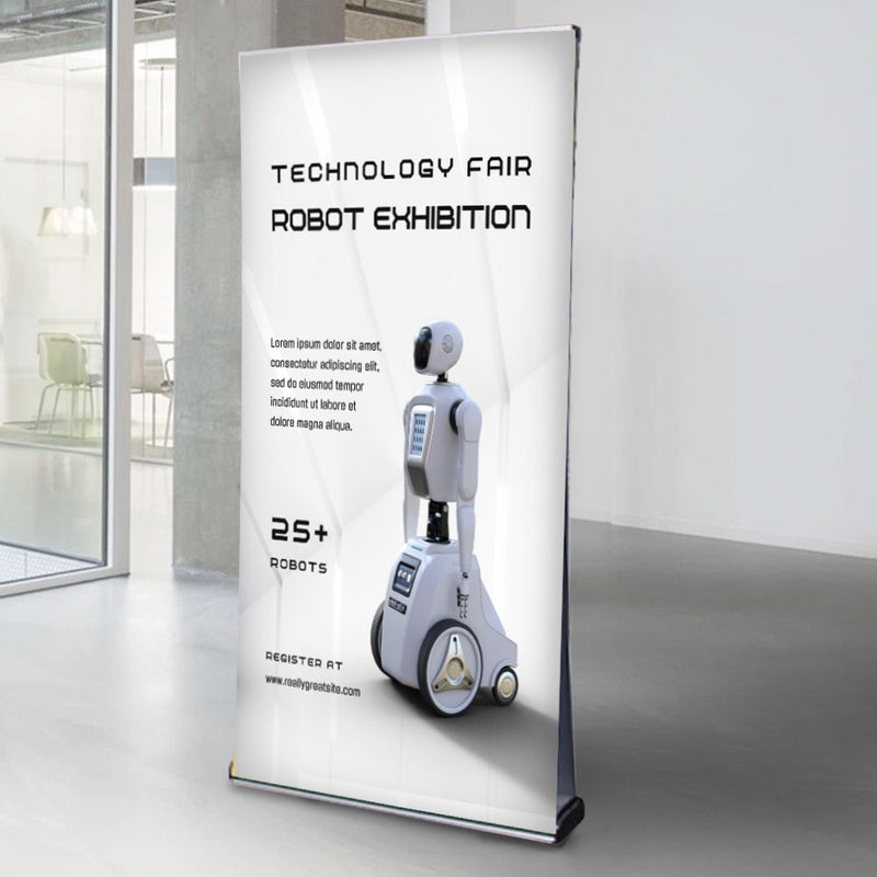 Premium Double Sided Aluminium Front Loading Roller Banner Stand for 2100mm High x 1200mm Wide Banners