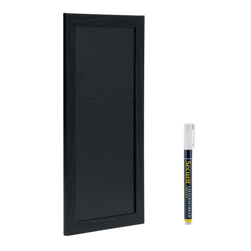Double Sided Black Wood Framed Chalkboard with Wall Mounting Kit Chalk Pen - 400mm x 200mm