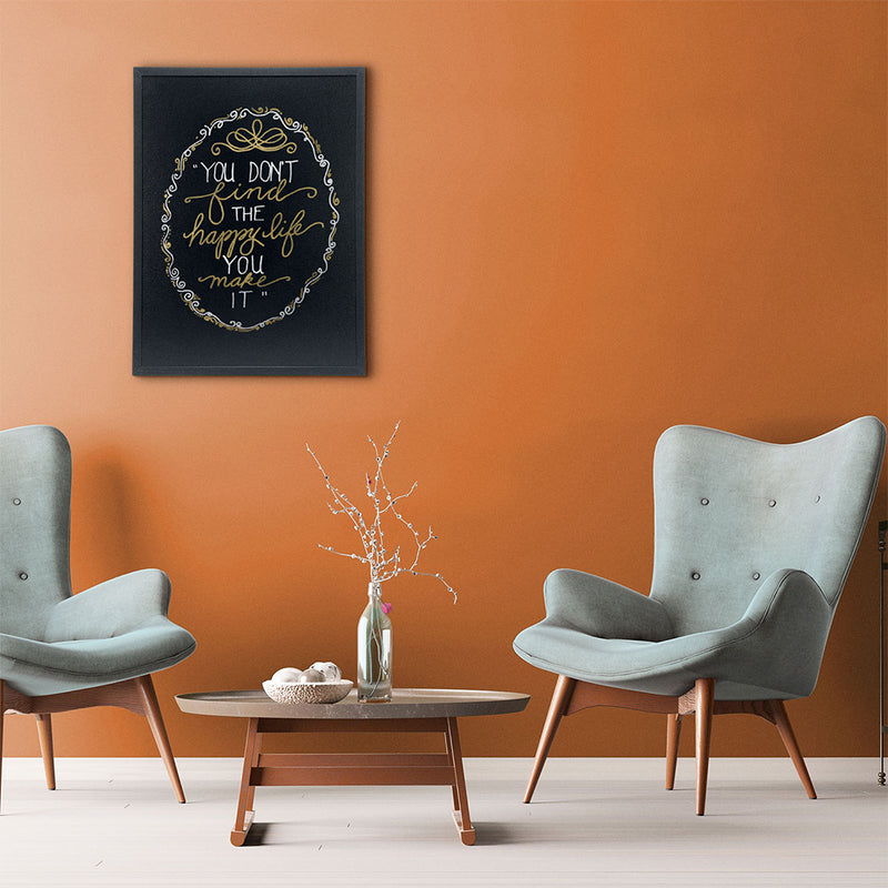 Double Sided Black Wood Framed Chalkboard with Wall Mounting Kit and Chalkboard Pen - 800mm x 600mm