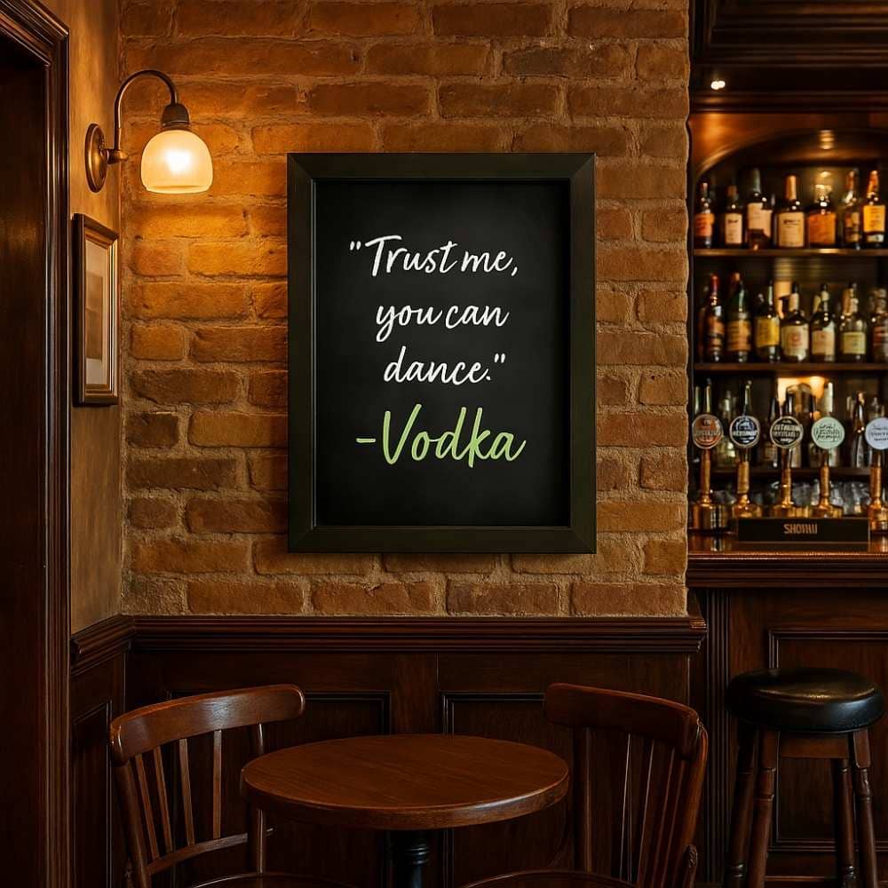 Black Wall Mounted A1 Chalkboard in Wooden Frame