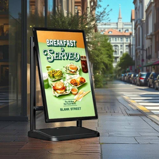 Space-Saving Black A1  Waterbase Pavement Sign