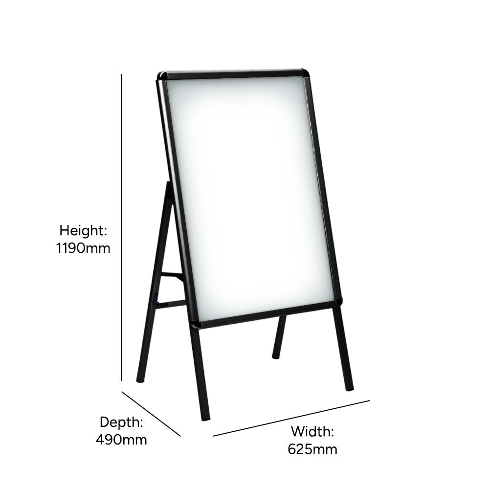 Commercial A1 black A-frame sign – durable one-sided display board for outdoor use