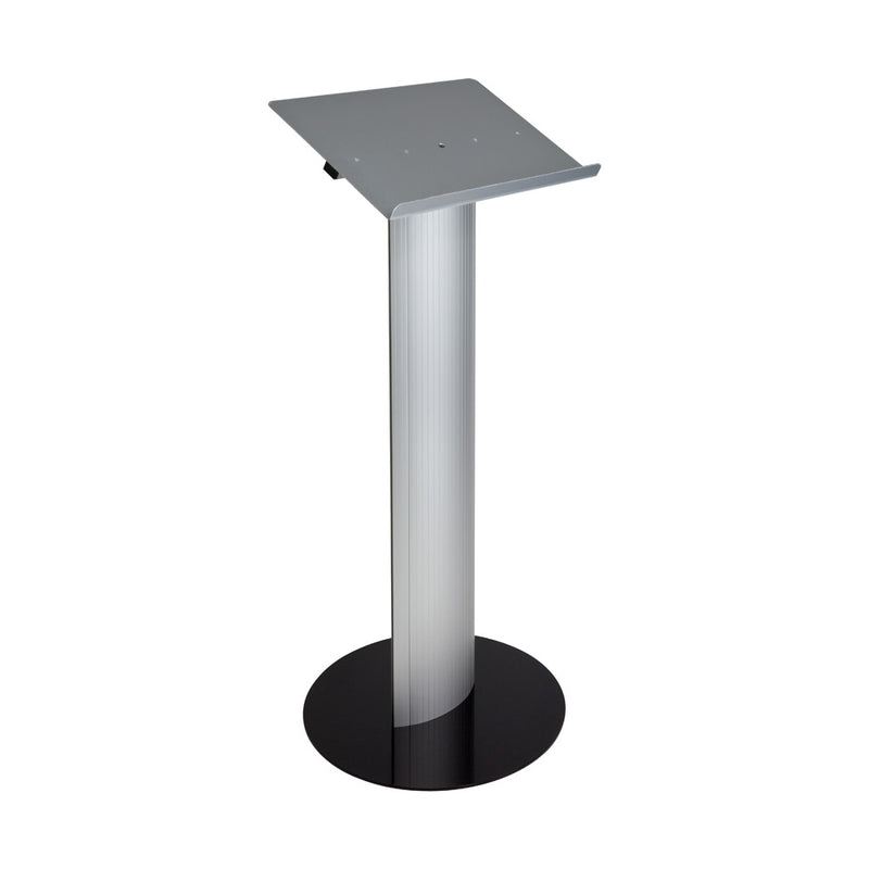 Aluminium Silver and Black Steel Based Floor Standing Lectern Podium 450mm Wide x 1100mm High