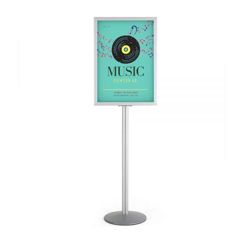 Silver A1 Floor Standing Double Sided Slide-In Aluminium Info-board Poster Display Stand - 617mm Wide  x 1808mm High