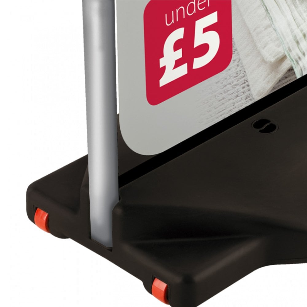 A1 outdoor white pavement sign – swing frame with water base for cafés, shops, and events