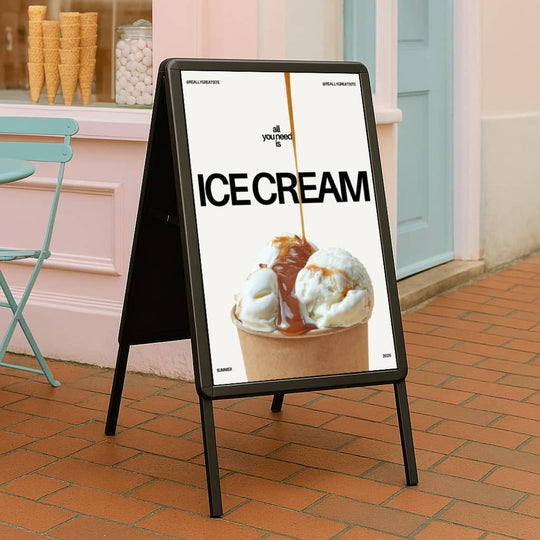 A2 Black A-Board Double Sided Pavement Sign Poster Display