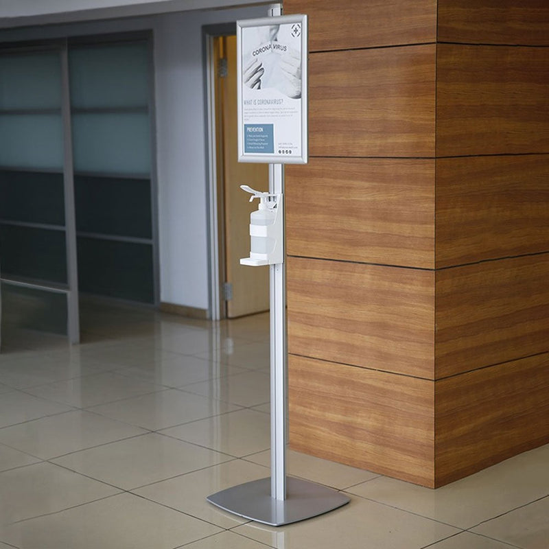 Freestanding Hand Sanitiser Dispenser Stand with A3 Poster Snap Frame