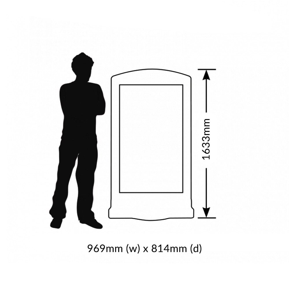 Heavy-duty A0 black pavement sign – secure water base ideal for windy high-traffic areas