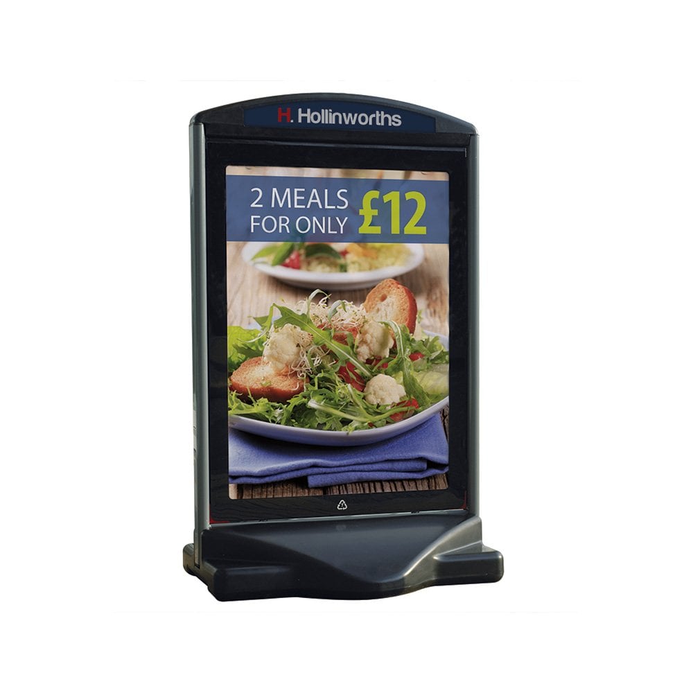 Black A1 water-filled pavement sign – durable, weather-resistant display for outdoor use