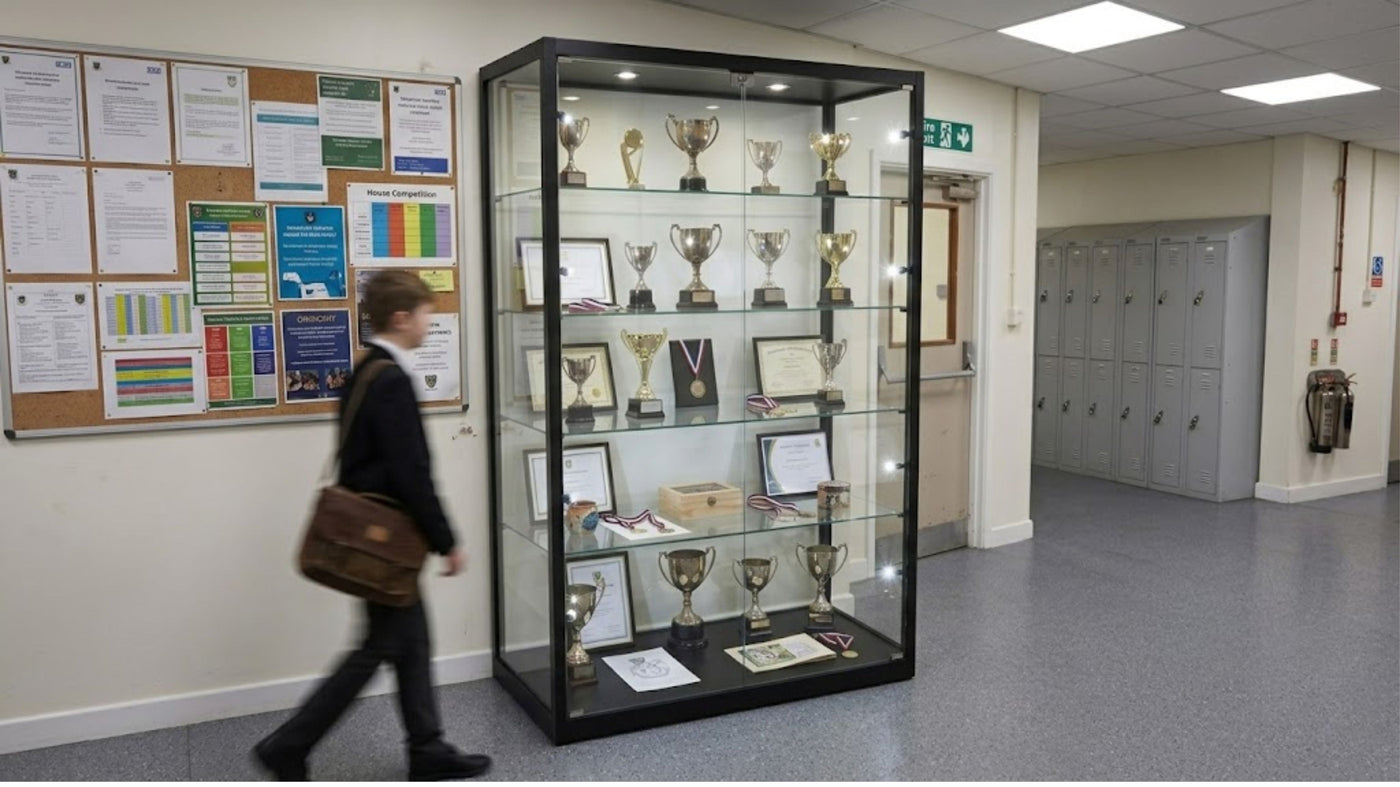 Fire-Compliant Glass Display Cabinets for Schools & Universities