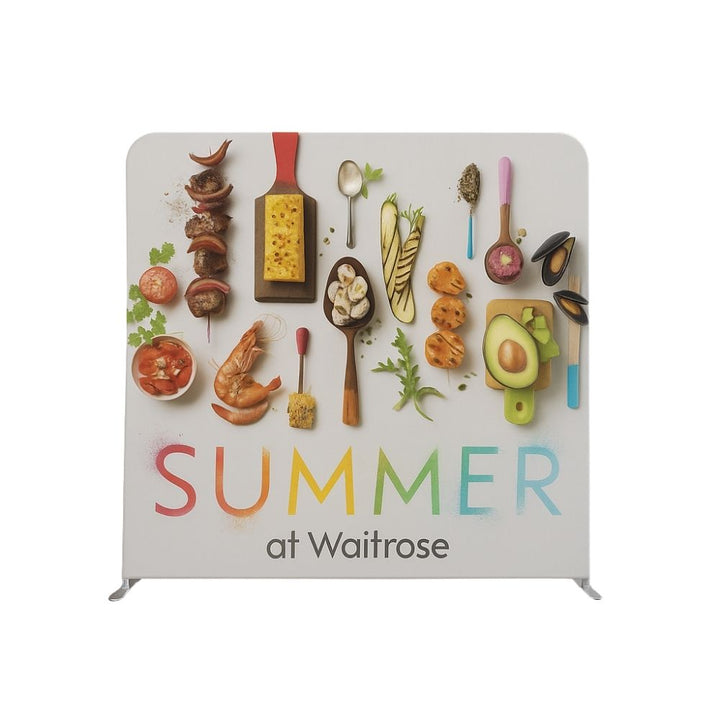 Straight 2000mm tension fabric stand – printed double-sided backdrop for corporate events, promotions or product launches  