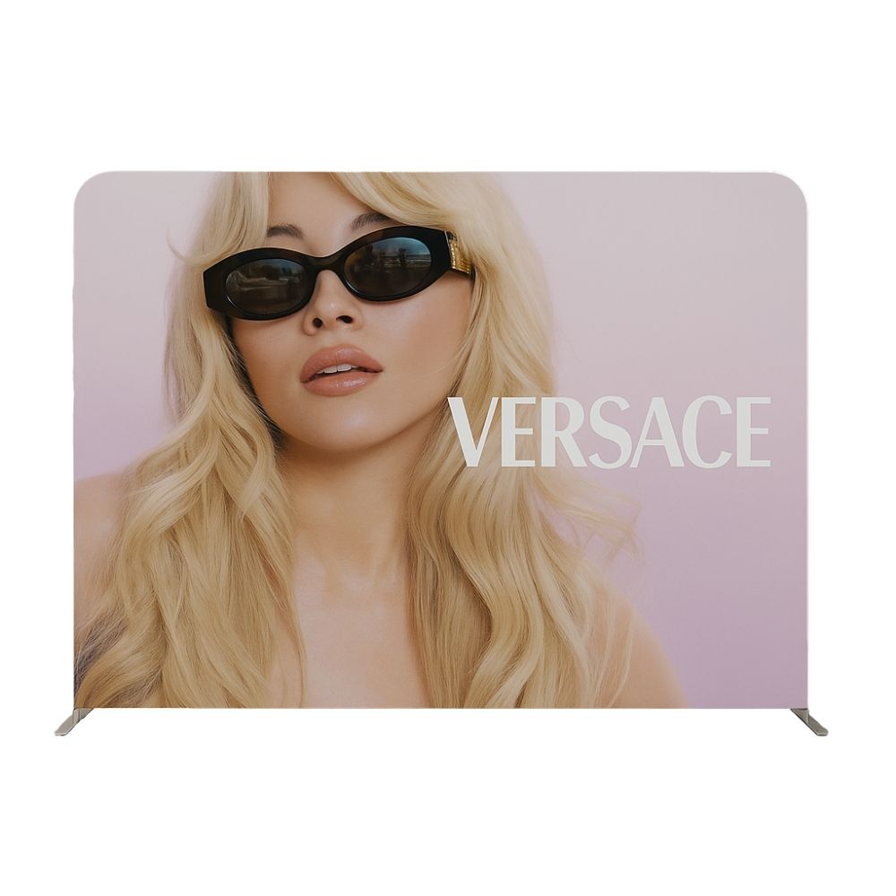 3000mm straight tension fabric stand – dual-sided exhibition display with custom printing for branded presentations  