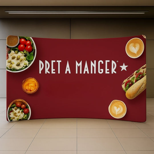 Double-Sided Curved Tension Fabric Exhibition Backdrop Display inc. Graphic Printing - 5000mm