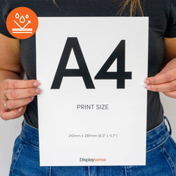 A4 printing service on 220gsm waterproof polypropylene, perfect for durable outdoor posters and signage.
