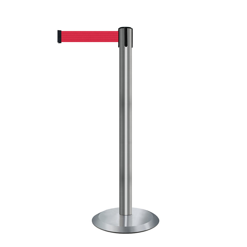 Advance Stainless Steel Barrier Post - 2.3m Red Belt
