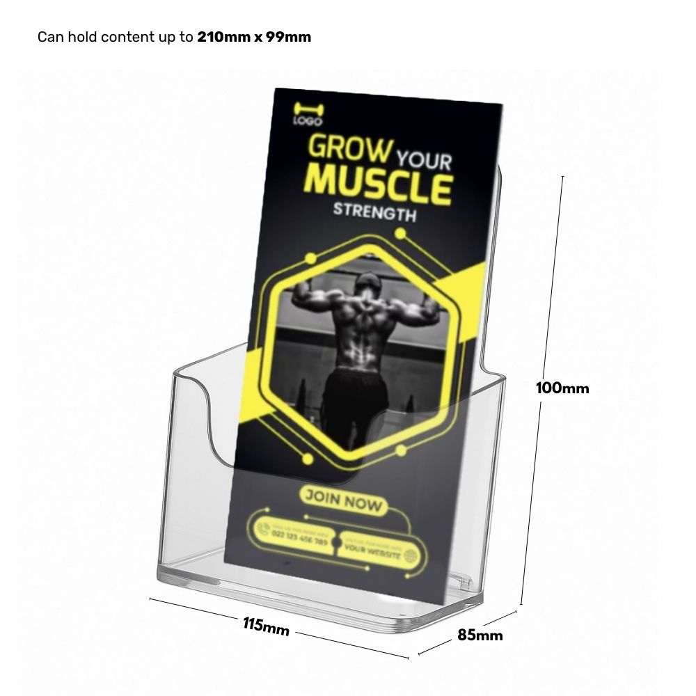 Retail DL leaflet holders – portrait counter-standing 18-pack for brochures, flyers and promotional content