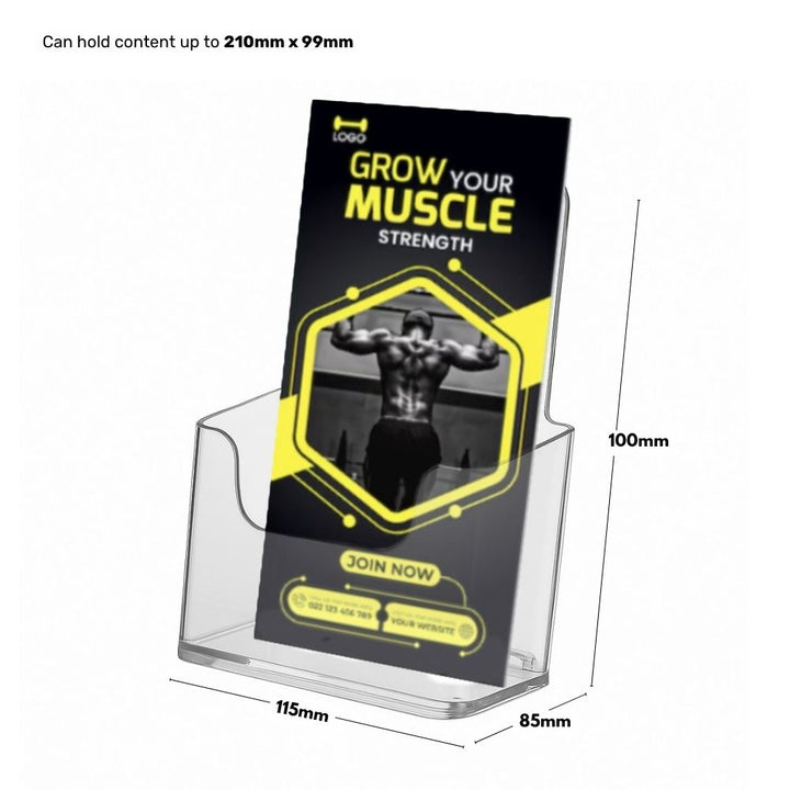 Retail DL leaflet holders – portrait counter-standing 18-pack for brochures, flyers and promotional content