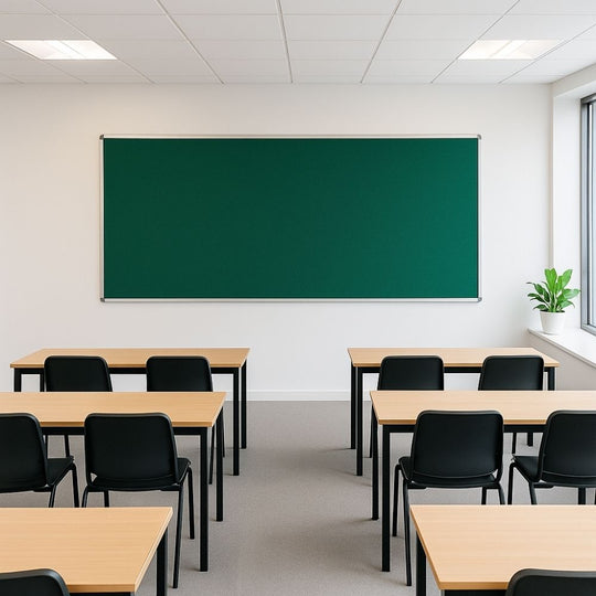 Fire Retardant Green Felt Aluminium Framed Noticeboard - 2400mm x 1200mm