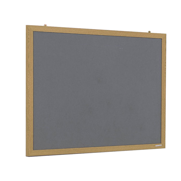 Large grey felt noticeboard with a natural wood-effect frame, designed using eco-friendly materials. Dimensions: 1800 x 1200mm.