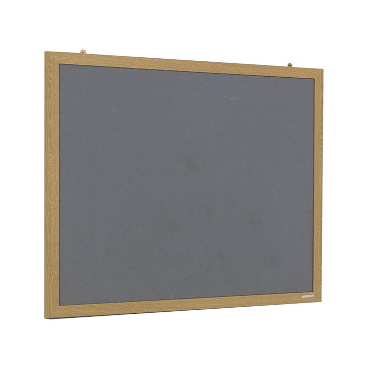 1500 x 1200mm eco-friendly grey felt noticeboard with a wood-effect frame, perfect for pinning notes, photos, or schedules.