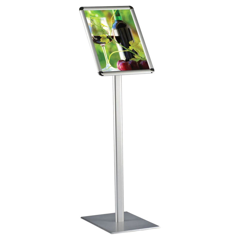 Silver A3 Free Standing Snap Frame Display Stand with Adjustable Orientation - 1200mm High x 300mm Wide