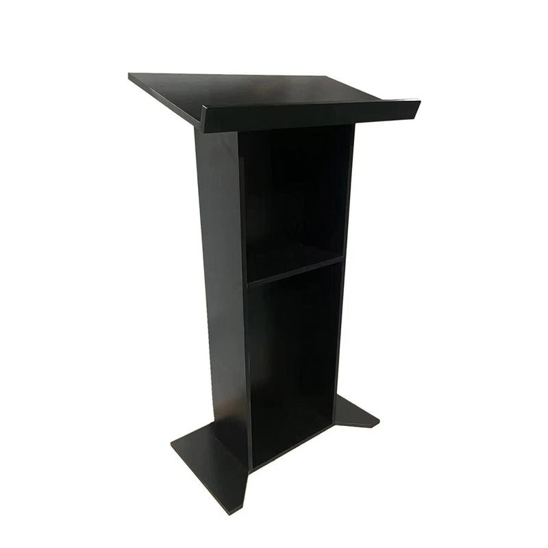 Black Acrylic Floor Standing Lectern Podium with Shelf 685mm Wide x 1180mm High