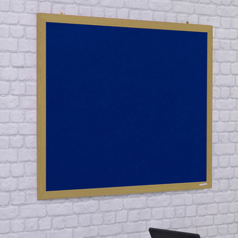 Eco-Friendly Blue Felt Noticeboard with Wood Effect Frame - 1200 x 900mm